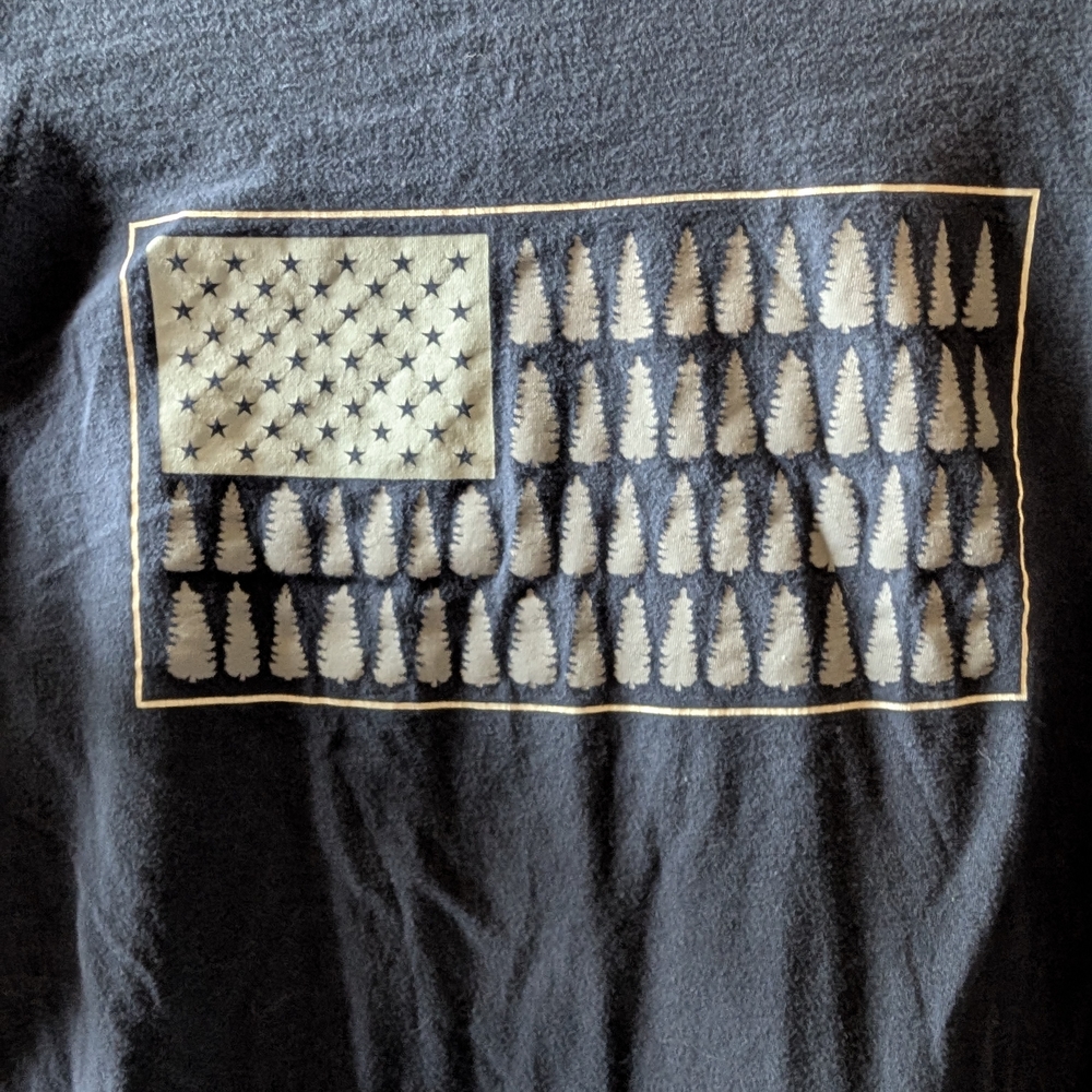 Black Graphic Tee with Tree and Star Design